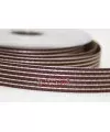 Lazo 15mm Ruban Garbo Marron Rayas Gris Plata