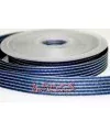 Lazo 15mm Ruban Garbo Azul Marino Rayas Gris Plata