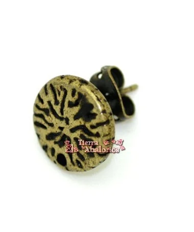 Pendiente Circular 12mm Oro Viejo