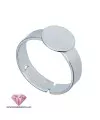 Anillo Ajustable Base Plana Redonda 10mm Plateado