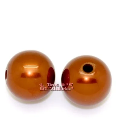 Resina Bola 20mm Agujero 4mm Cobre
