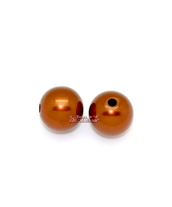 Resina Bola 20mm Agujero 4mm Cobre