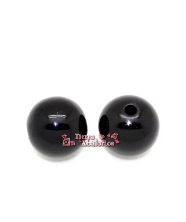 Resina Bola 20mm Agujero 4mm Negra