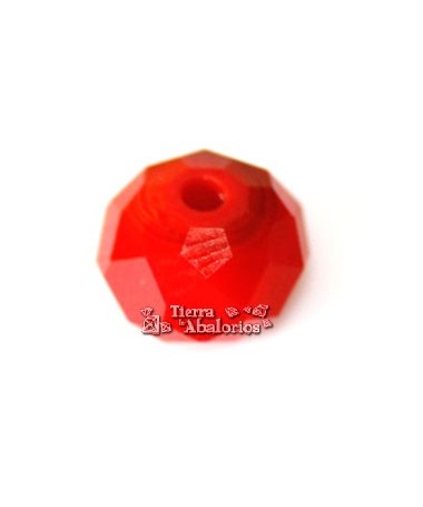 Rondel Facetado 8x6mm Agujero 1,5mm, Rojo