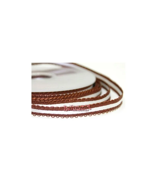 Cinta Picot 9mm Marrón y Plata