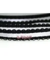 Cinta Picot 9mm Negro y Plata