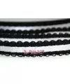 Cinta Picot 9mm Negro y Plata