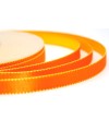 Lazo de Raso 10mm, Naranja Pespunte Amarillo (Reversible)