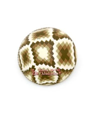 Botón 26mm Blanco y Verde Khaki