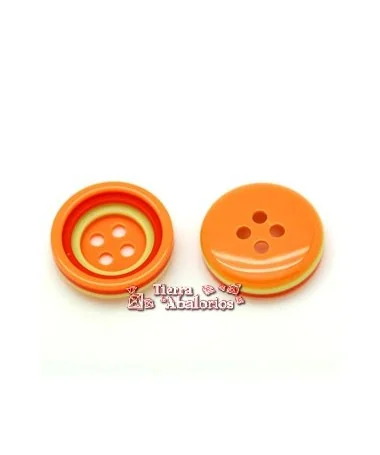 Botón 17mm Naranja y Amarillo