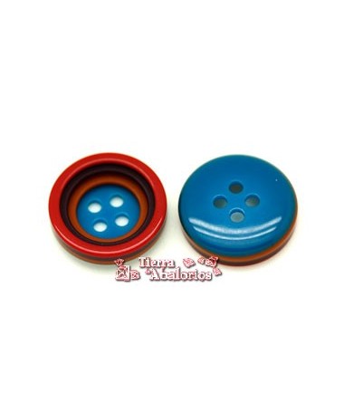 Botón 17mm Rojo, Morado, Marrón y Azul