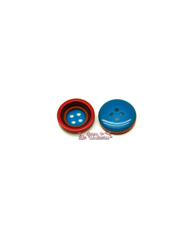 Botón 17mm Rojo, Morado, Marrón y Azul