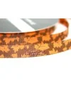 Lazo 10mm Estampado Doble Marrón Hojas Naranjas