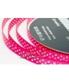 Lazo Gros Grain 10mm Doble Cara Fucsia Lunares Blancos