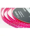 Lazo Gros Grain 10mm Doble Cara Fucsia Lunares Blancos