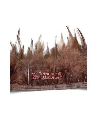 Tira de Plumas de Pavo, Marrón (metro)