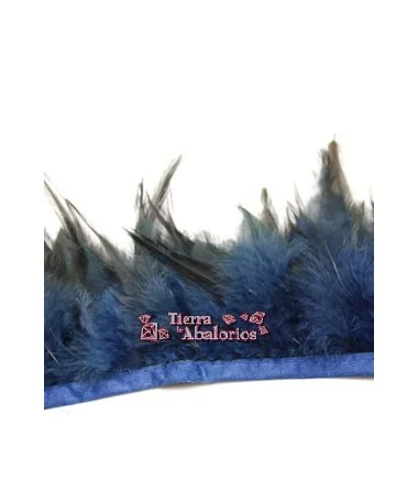 Tira de Plumas de Pavo, Azul Marino (metro)