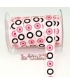 Lazo Gros Grain Estampado Circulos Ancho 16mm Rosa Claro