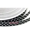 Lazo 10mm Negro con Lunares Blancos