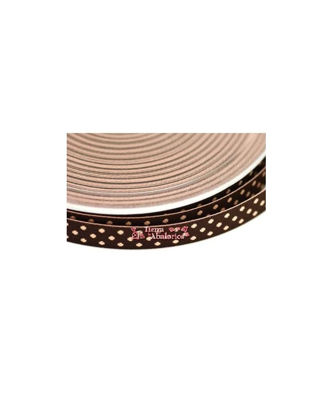 Lazo 10mm Marrón con Lunares Tostados