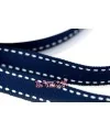 Lazo 15mm Gros Grain Azul Marino Pespunte Blanco