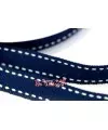 Lazo 15mm Gros Grain Azul Marino Pespunte Blanco