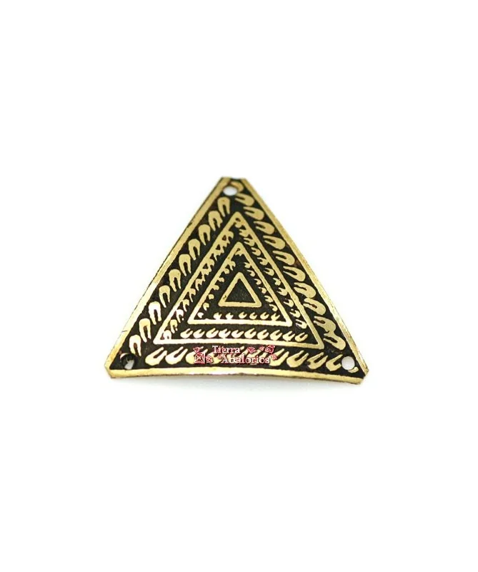 Triangulo Labrado 25mm Oro Viejo