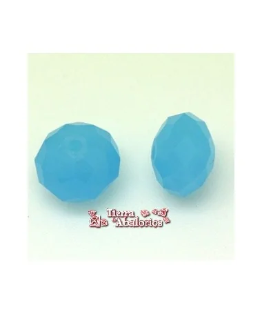 Rondel Facetado 12x7mm Agujero 1,7mm, Turquesa Opalino Rondel Facetado 12x7mm Agujero 1,7mm, Turquesa Opalino