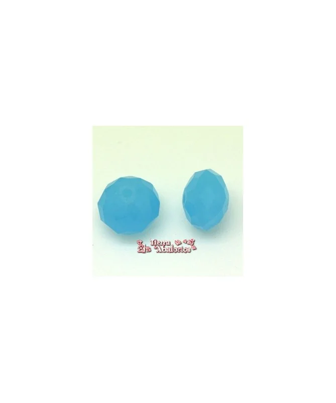Rondel Facetado 12x7mm Agujero 1,7mm, Turquesa Opalino
