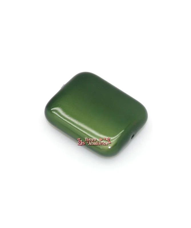 Resina Rectangular 25x23mm Agujero 1,9mm Khaki Metalizado