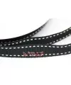 Lazo 15mm Gros Grain Negro Pespunte Blanco
