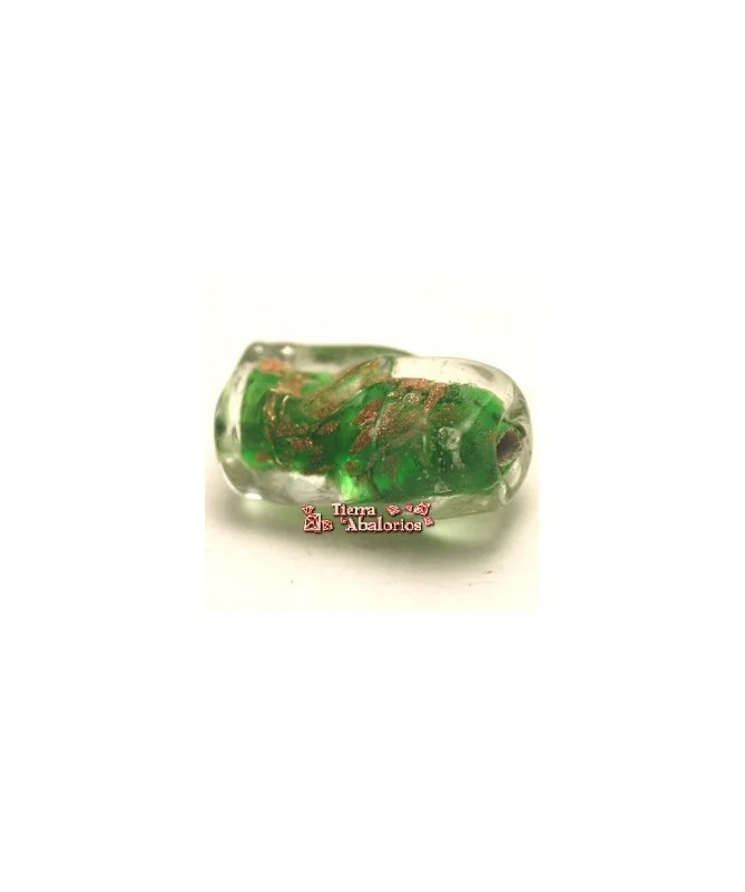 Tubo Cristal Twist 20x10mm Agujero 1,5mm, Verde