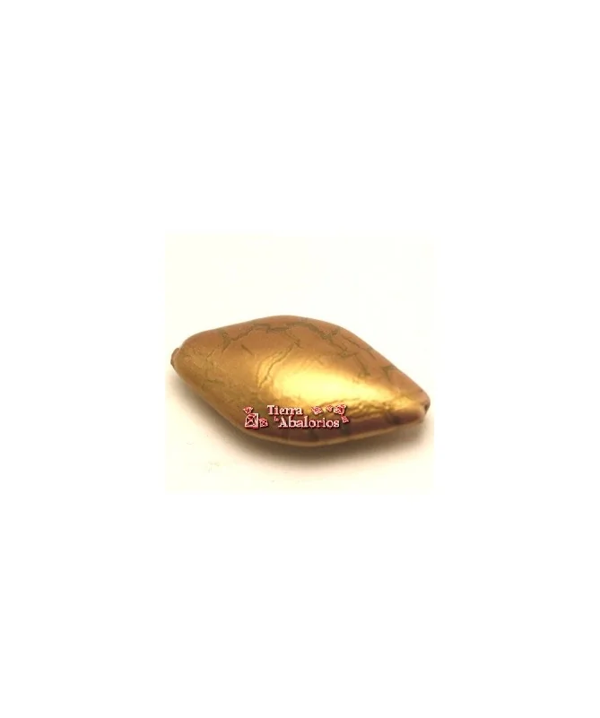Resina Rombo 37x20mm Agujero 0,9mm, Dorada