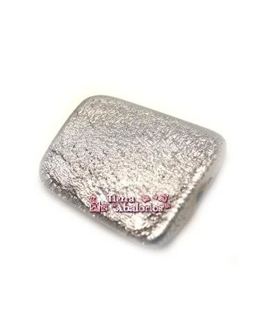 Poliresina Entrepieza 32x28mm Agujero 3mm, Plateada Poliresina Entrepieza 32x28mm Agujero 3mm, Plateada