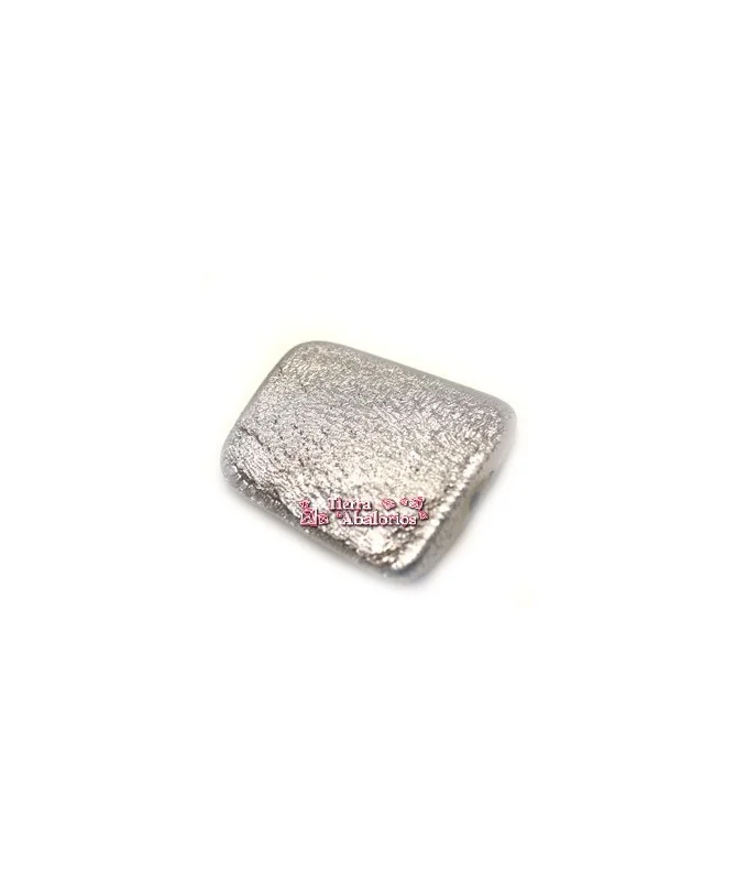 Poliresina Entrepieza 32x28mm Agujero 3mm, Plateada