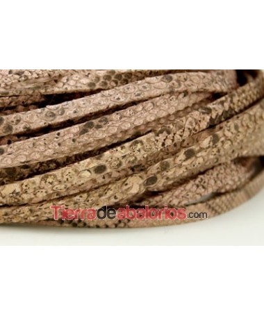 Tira de Cuero Doblada 5mm, Piel Natural de Serpiente