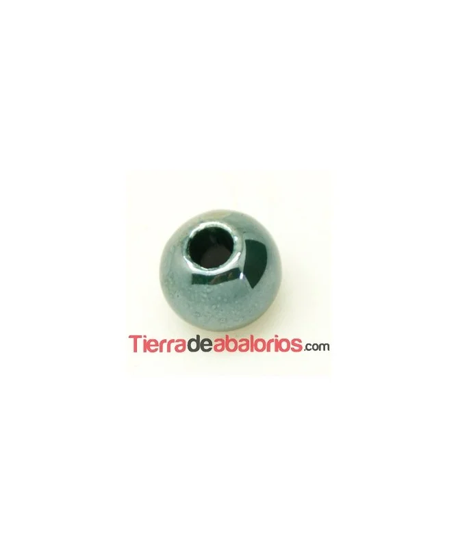 Cerámica Bola 8mm Agujero 3mm Azul Petroleo