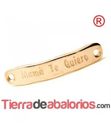 Entrepieza Curvada 40x7mm - Mamá Te Quiero - Oro Rosa Entrepieza Curvada 40x7mm - Mamá Te Quiero - Oro Rosa