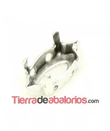 Engaste para Navette de 10x5mm, Plateado Engaste para Navette de 10x5mm, Plateado