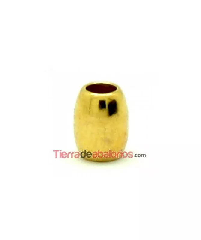 Entrepieza Oval 6x5mm Agujero 3mm, Dorada