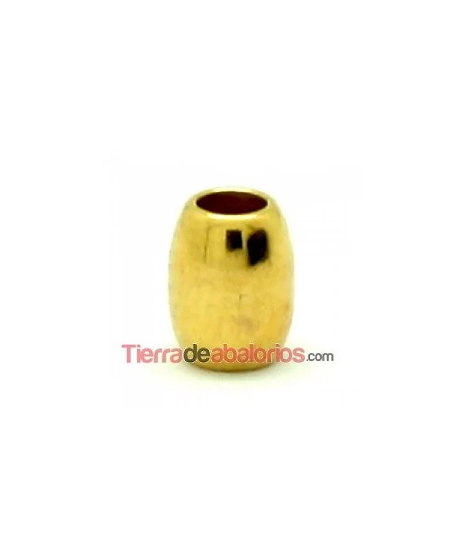 Entrepieza Oval 6x5mm Agujero 3mm, Dorada