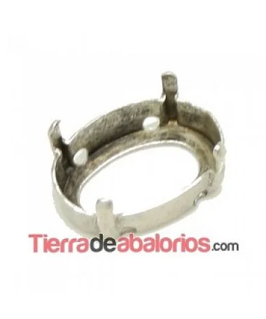 Engaste para Cabujón de 18x13mm, Plata Vieja Engaste para Cabujón de 18x13mm, Plata Vieja