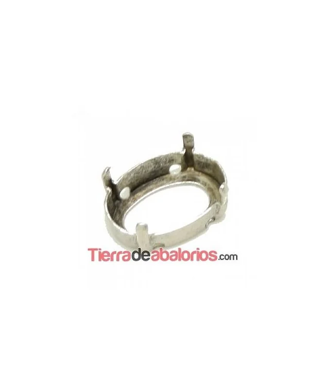 Engaste para Cabujón de 18x13mm, Plata Vieja