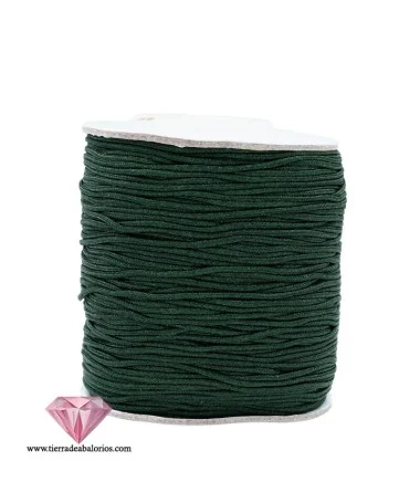 Cordón de Algodón Trenzado Brillante 1mm - Verde Botella