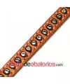 Cuero Plano Vaquetilla 5x2mm - Camel con Strass - Tierra de Abalorios