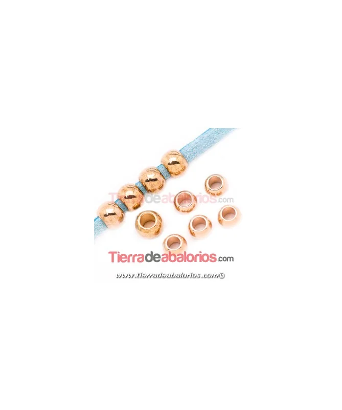 Bola 7mm Agujero 4mm, Oro Rosa