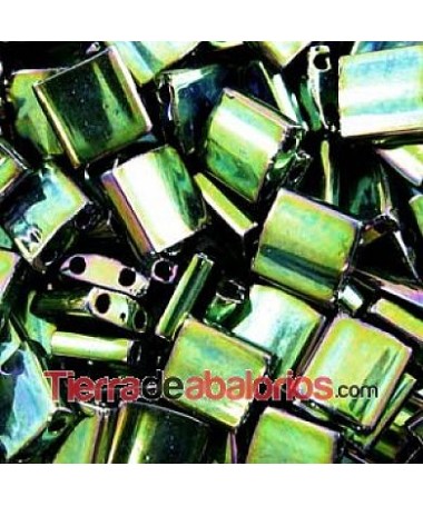 Tila Bead Miyuki 5mm TL0468 Metallic Green Iris