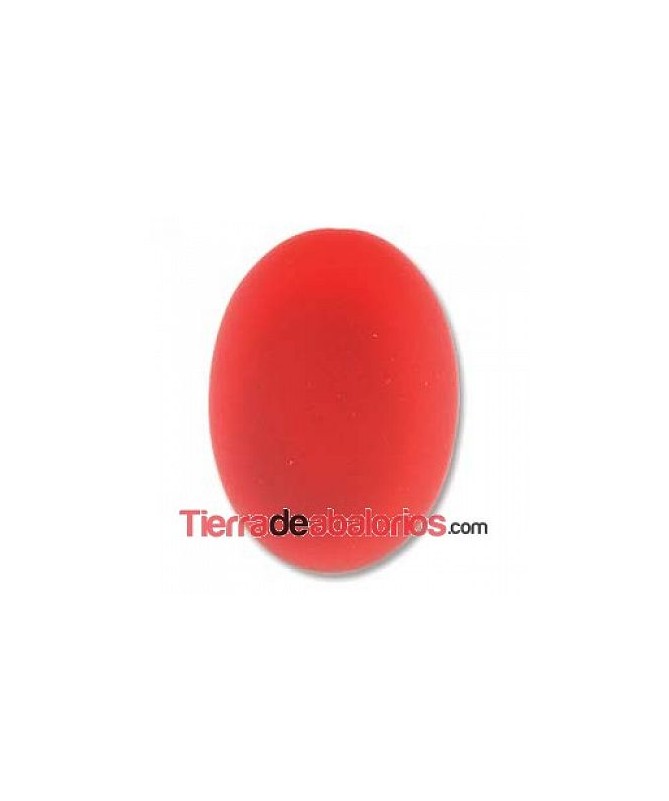Cabujón Oval Resina 25x18mm Rojo Opal