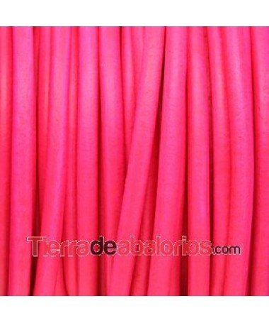 Cordón de Cuero 4,5mm - Rosa Flúor