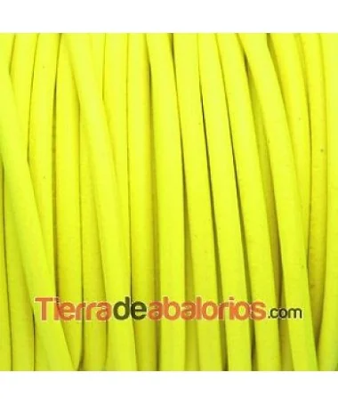 Cordón de Cuero 4,5mm - Amarillo Flúor Cordón de Cuero 4,5mm - Amarillo Flúor